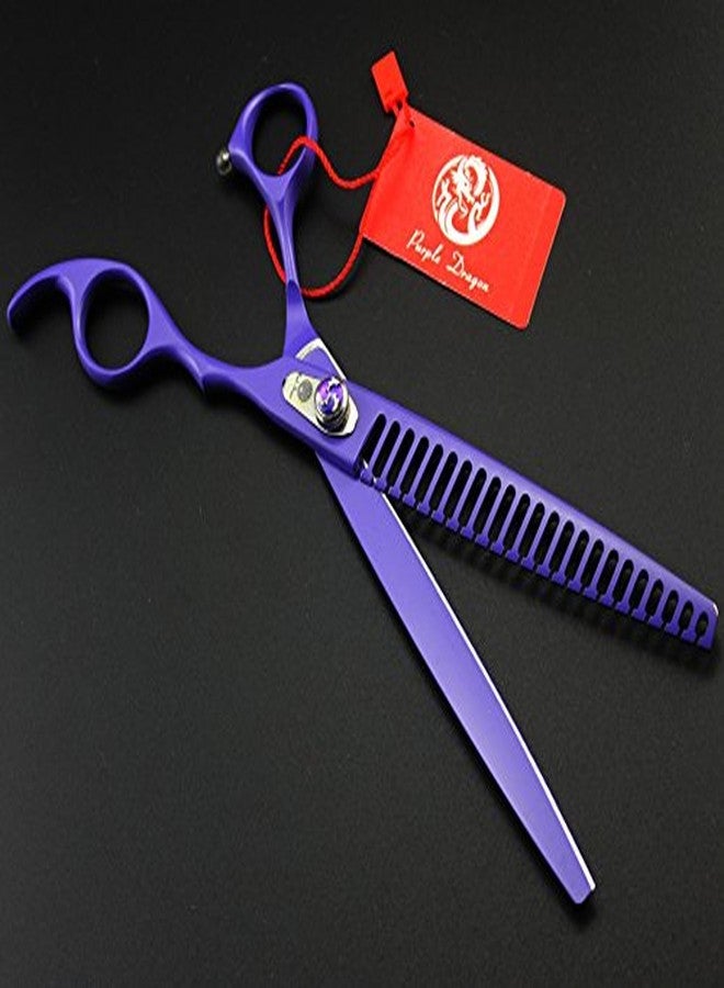 Purple Dragon 8.0 inch Professional Pet Grooming Scissors - Dog Chunker Shears - Adult Animal Thinning Hair Shears for Pet Groomer or Family DIY (Purple) - Image 4